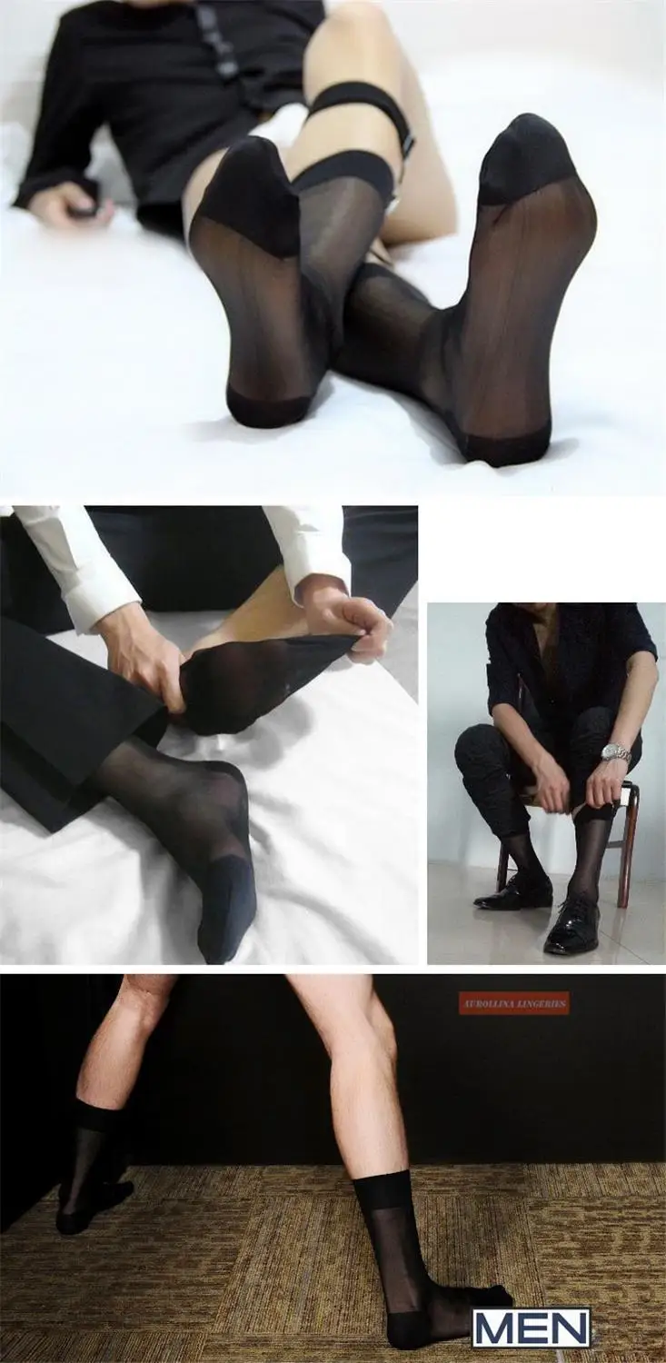 Sexy Socks For Man Business Man Calf Reinforced Socks Formal Dressing  Tights Socks Middle Calf Movie Star Socks Fine Quality