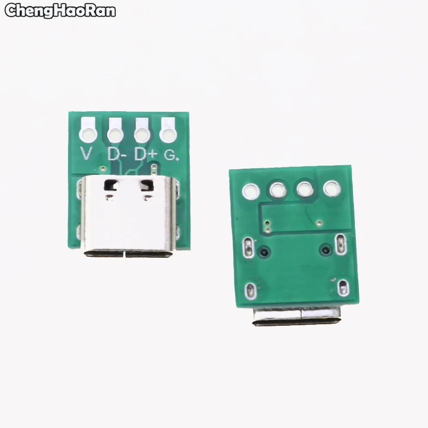 ChengHaoRan สำหรับ USB 3.1ประเภท C ขั้วต่อ16ขาทดสอบ PCB Board อะแดปเตอร์16 P ปลั๊กคอนเนคเตอร์ข้อมูลสายสาย Transfer