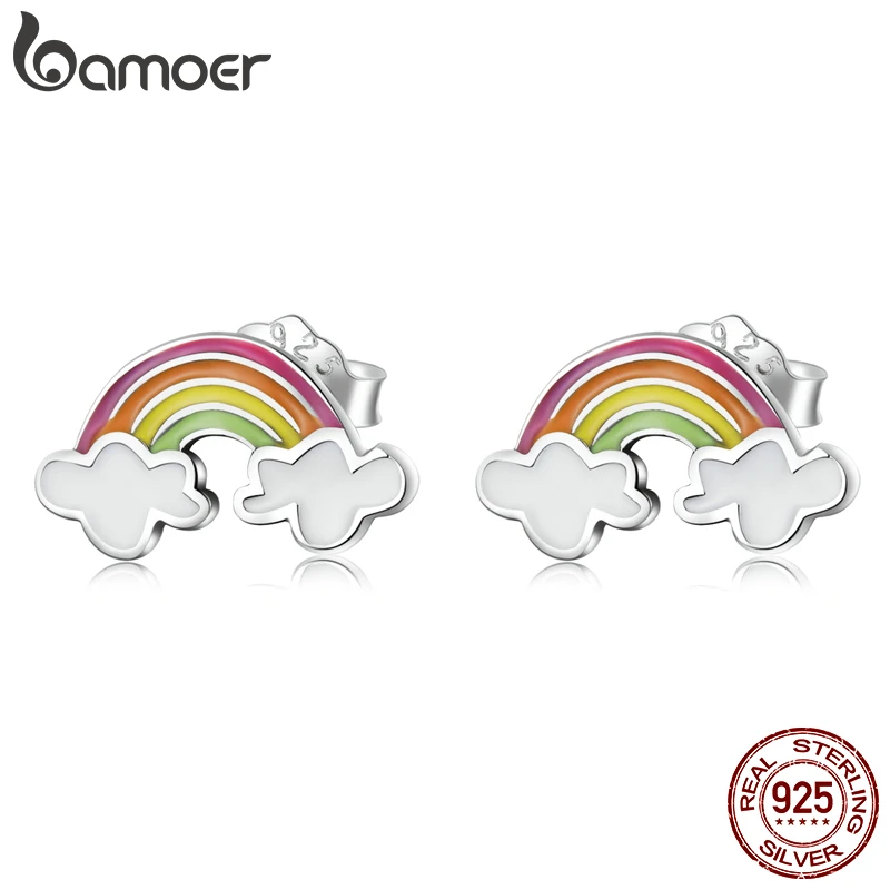 

Женские серьги-гвоздики Bamoer, серьги-гвоздики с радужными облаками из стерлингового серебра 925 пробы, подарочный набор ювелирных украшений