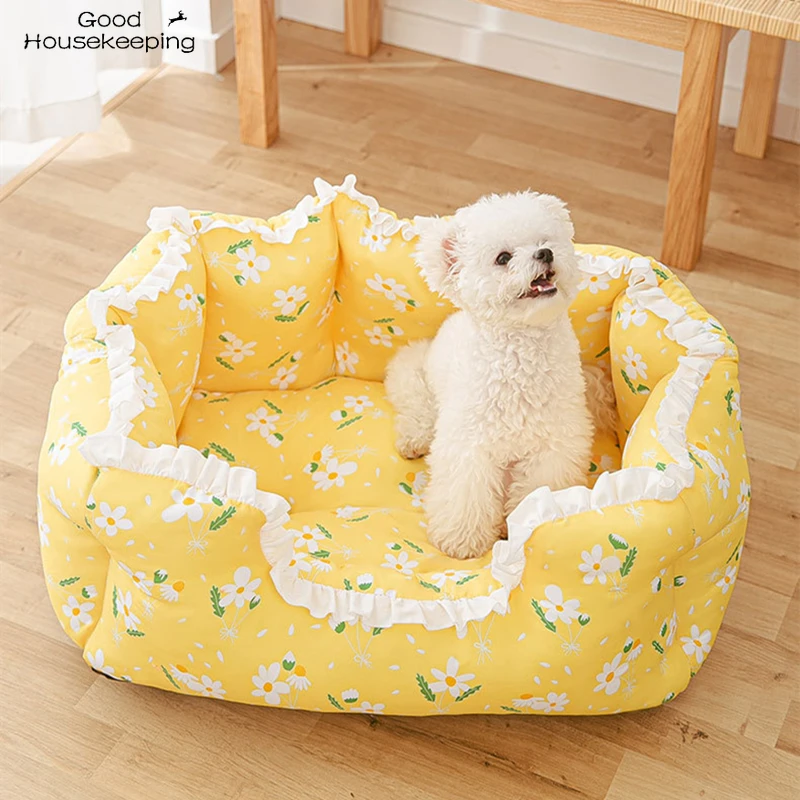 Summer Cat Bed House Kennel Dog Bed Dog Rug Cats Bed Small Dog House Cushion Sofa Bed Cat House Pet Bed  Pet Tent