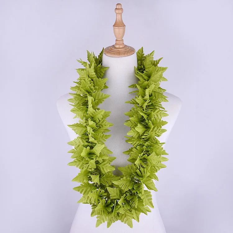 NEW COLOR Free Shipping HC30001A 50pcs/lot 110CM Artificial Silk Fern Lei Hawaiian Necklace Party Decoration Women Wear Dance