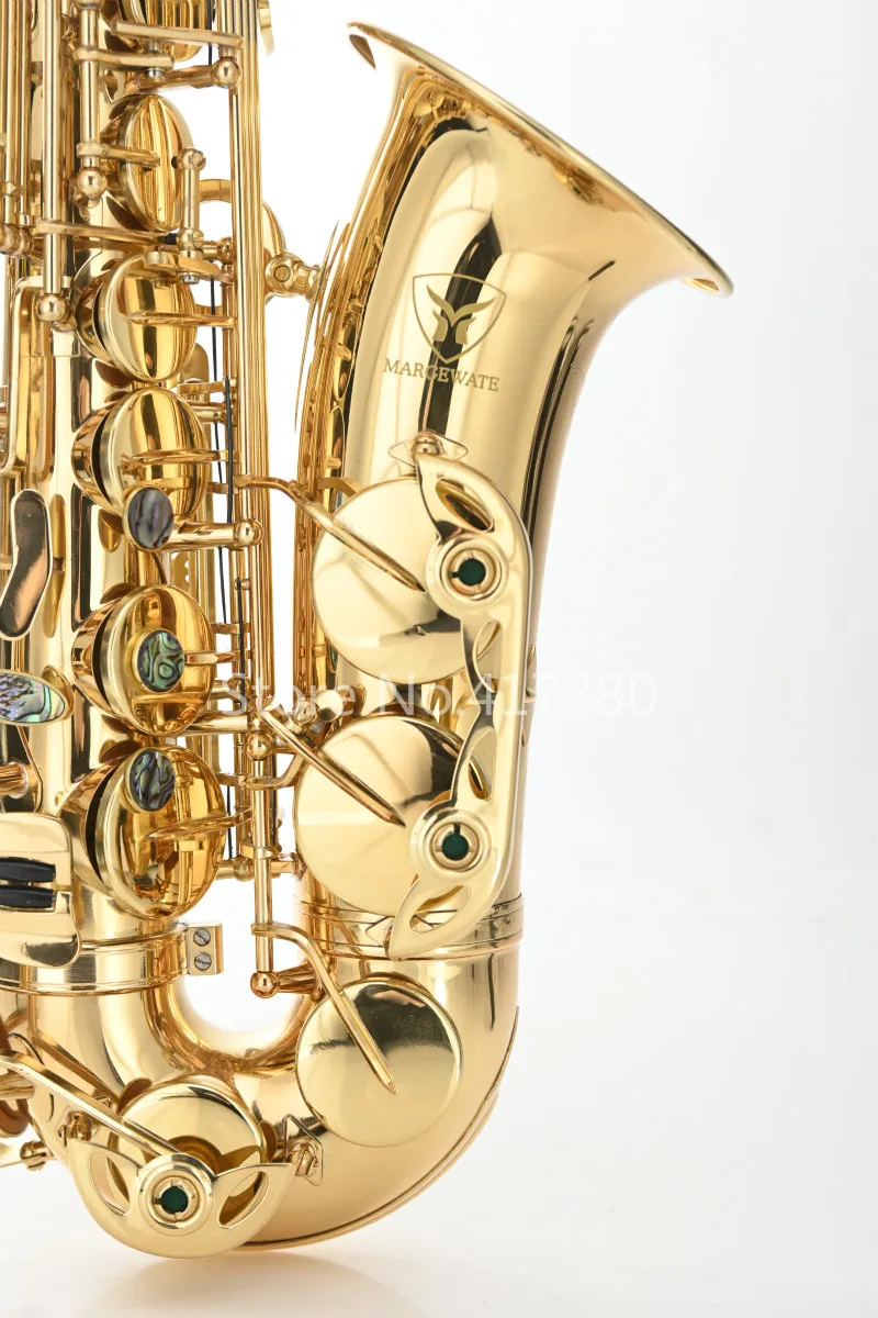 

MARGEWATE New Alto Saxophone Brass E Flat Gold Lacquer Saxophone abalone Buttons Musical Instrument Free Shipping