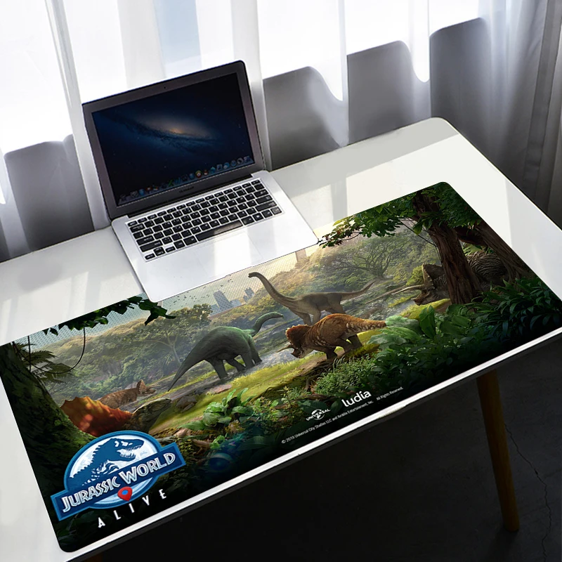 Tapete do rato do parque jurassic mousepad computador 90x40cm borracha natural xxl mousemat gamer mesa tapete computador gamers teclado mausepad