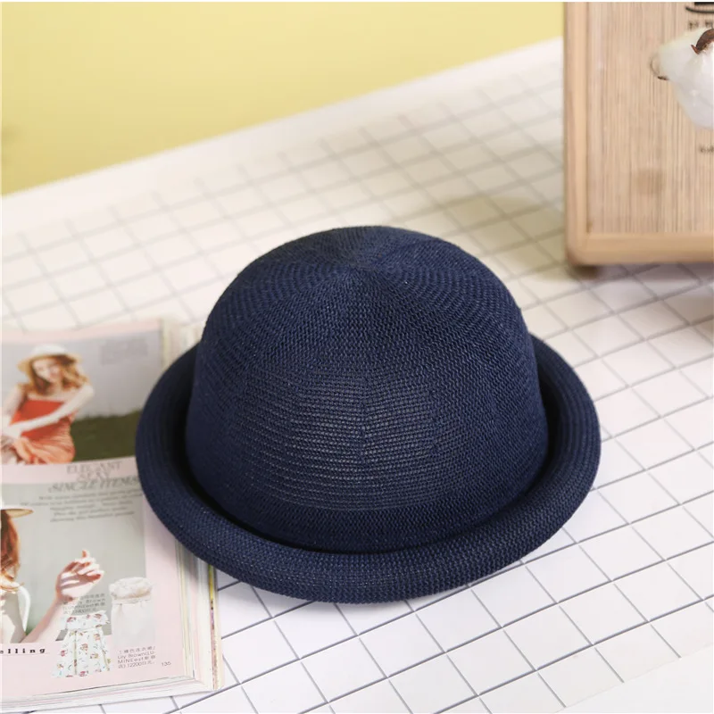 Fibonacci-Fedoras de aba de cogumelo feminino, chapéu de malha de linho algodão, chapéu cúpula, Trilby, verão e outono, novo