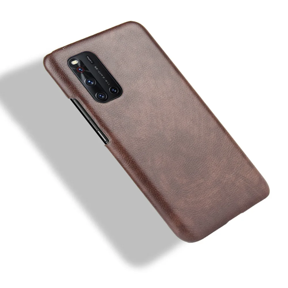 Vivo V19 Case vivo V19 Retro PU Leather Litchi Pattern Skin PC Hard Back Cover For Vivo V19 V 19 Phone Bag Cases