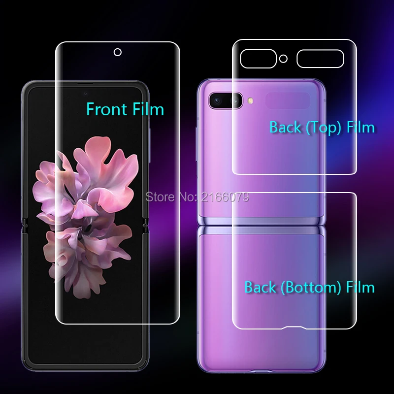 For Samsung Galaxy Z Flip Flip3 ZFlip 3 5G Soft TPU Front Back Full Cover Screen Protector Transparent Protective Hydrogel Film