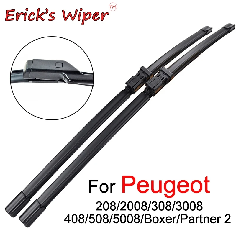 Erick\'s Wiper LHD Front Wiper Blades For Peugeot 208 2008 308 3008 408 508 5008 Boxer Partner Windshield Windscreen Window Brush