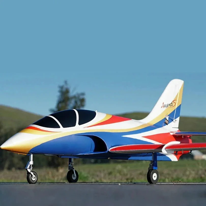 FMSRC Airplane Avanti V3 Blue 70mm Ducted Fan EDF Jet High speed Scale Model Plane Aircraft Avion PNP 6S with Retract Flaps