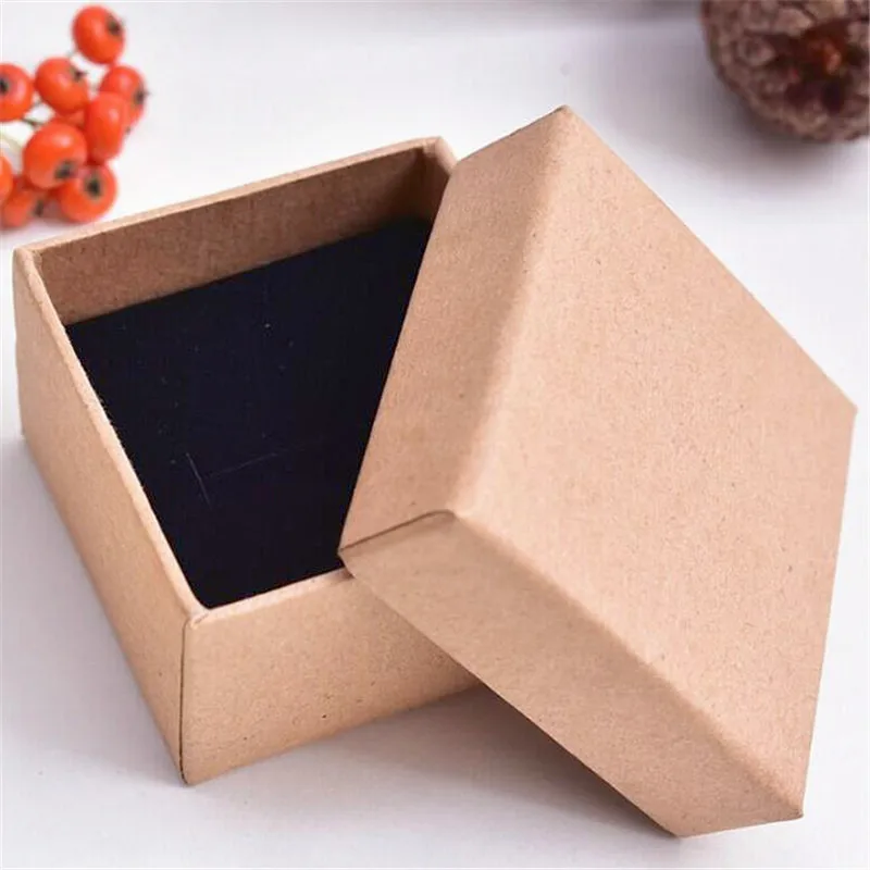 

Jewelry Boxes Paper Gift Box Vintage Brown Black Ring Box Necklace Box 5*5*3.5cm Multicolor Simple Style Jewelry Collection