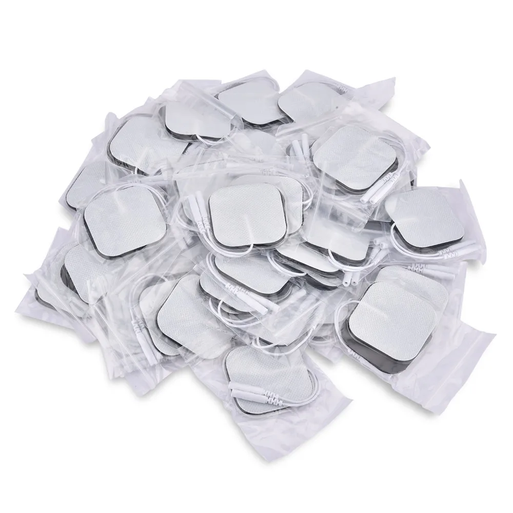 100P/50P 4x4cm Muscle Stimulator Electrode Pads Non-woven Fabric Self Adhesive Replacement Pads for Tens Digital Machine