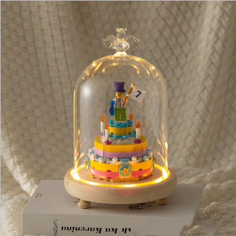 2sets/pack 10*15cm Middle Size Different Top Glass Dome Vase Home Decoration Luminous Base Cover Wedding Prop Friend Favor Gift