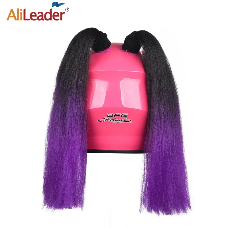 

2Pcs Motorcycle Helmet Braids Ponytail Synthetic Wig Braid Pigtail Motorbike Helmet Decoration Dirty Punk Ponytail Ombre Purple