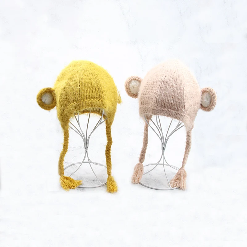 Boys Girls Hats Kids Winter Plush Inside Caps Earmuffs Hat For Children Baby Girl Animal Shape Wool Soft Hat Baby Boys Caps