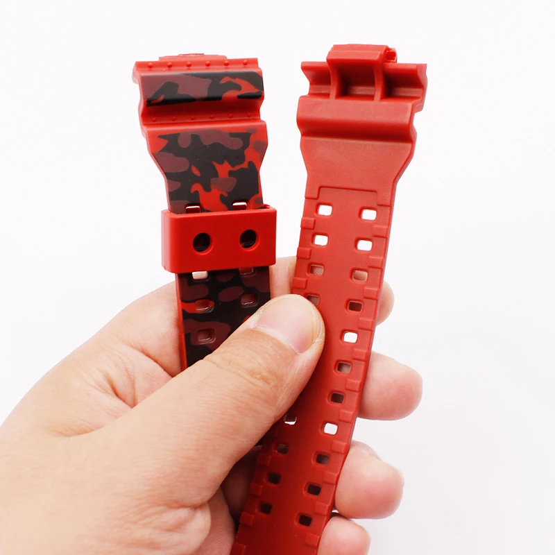 Watch accessories 16mm men\'s rubber strap For Casio resin g-shock GA GLS GD 110 100 120  pin buckle ladies sports strap