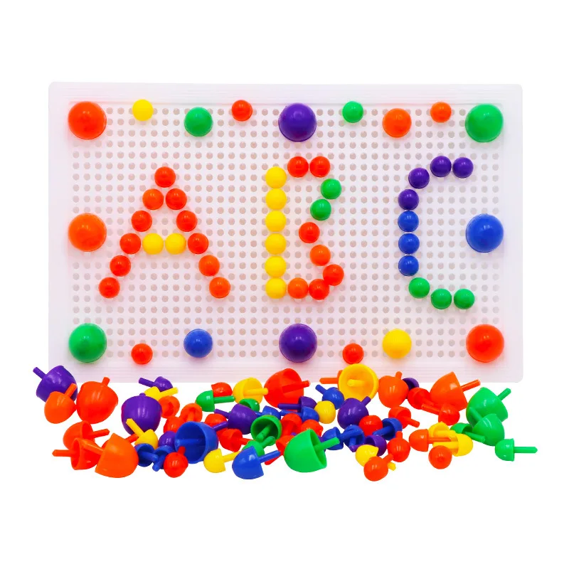 67 sztuk grzyb zestaw do paznokci gry-układanki zabawki intelektualne 3D obraz mozaika Puzzle zabawki dla dzieci kompozytowe zabawki edukacyjne