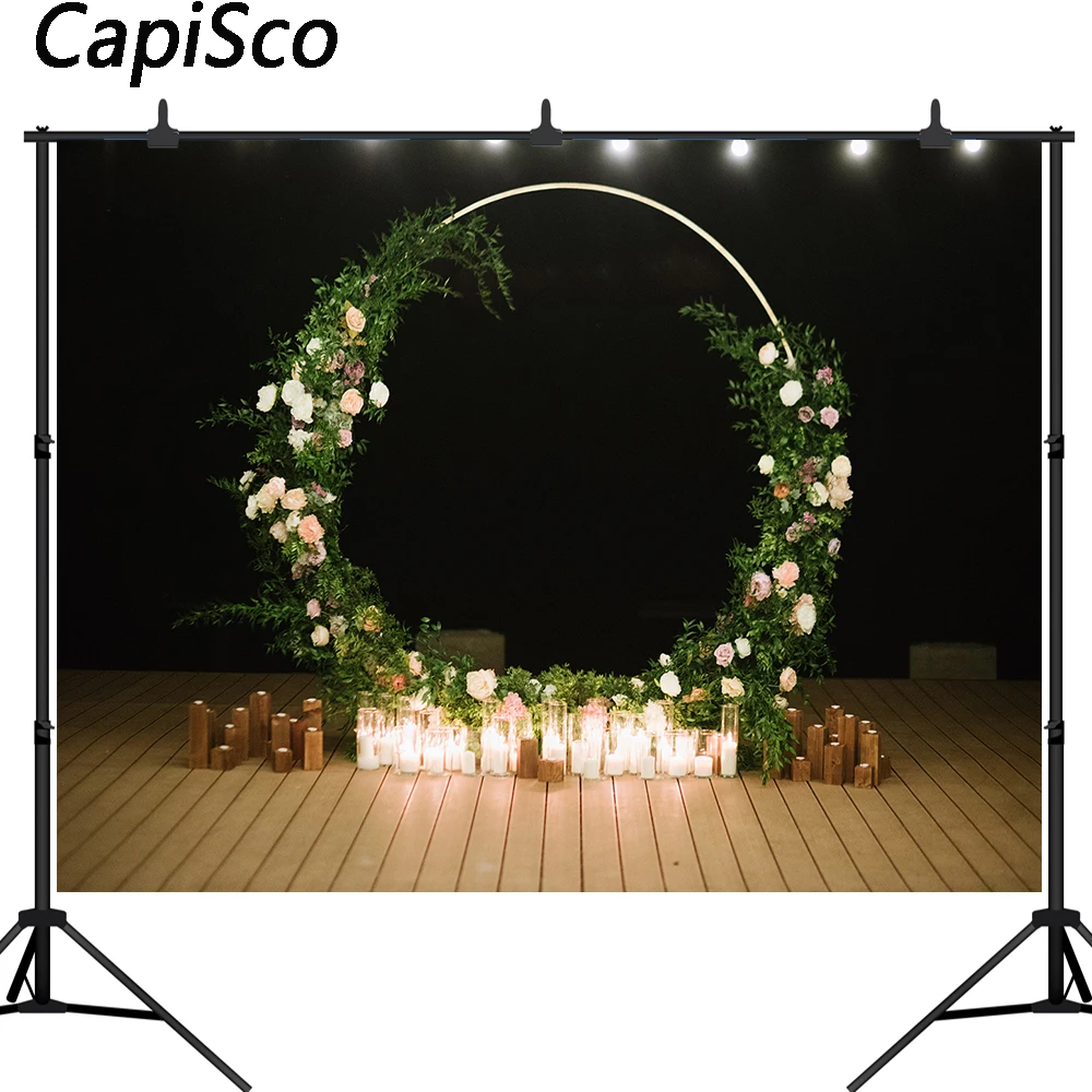 Capisco Wedding Photography Backdrop Marriage Night Outdoors Candles Propose Surprise Romantic Date Photo background Studio Prop