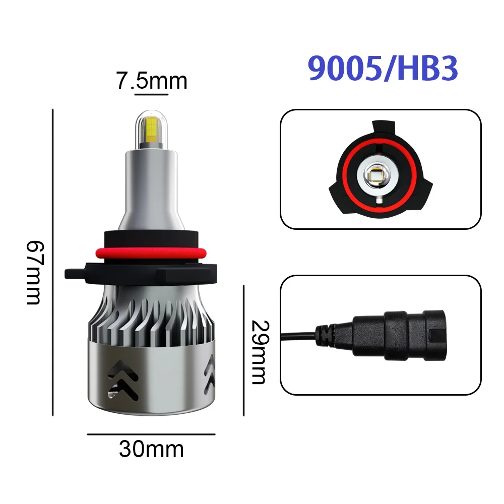 Ampoules de phares de voiture LED H7 360 degrés H11 3D, 24 pièces, puces CSP, lumière brillante H8 9005 HB3 9006 HB4, 14000LM 60W 12V