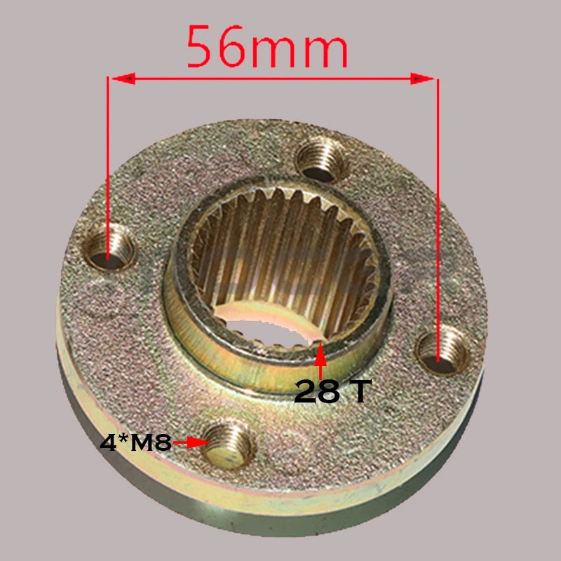 

4 holes 28T Rear Sprocket Hub Fit for Buggy China Quad Bike 50cc 110cc 150cc 200cc electric Cargo ATV Go kart Vehicle Parts