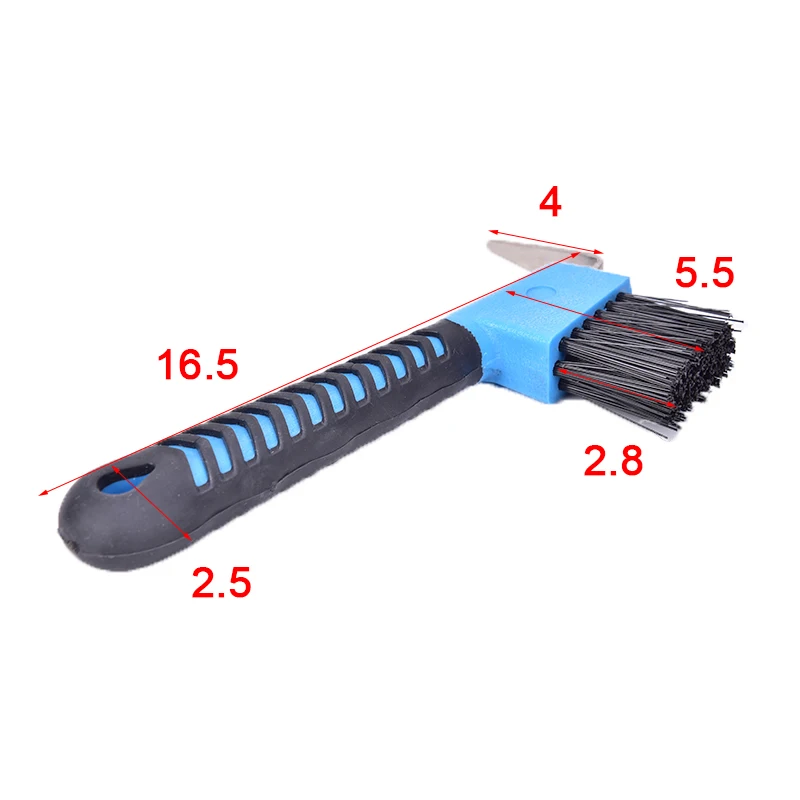 1pc anti-deslizamento macio aperto hoof pick borracha com escova de limpeza ferramentas cavalo grooming ferramentas durável-cor aleatória