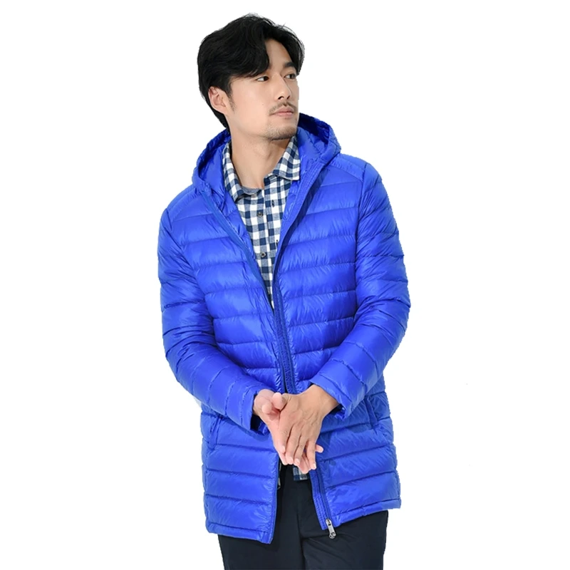 Chaqueta de plumón ligera con capucha para hombre, abrigo largo informal, ultrafino, talla grande 5XL, 6XL, 7XL, 8XL, otoño e invierno, 2022