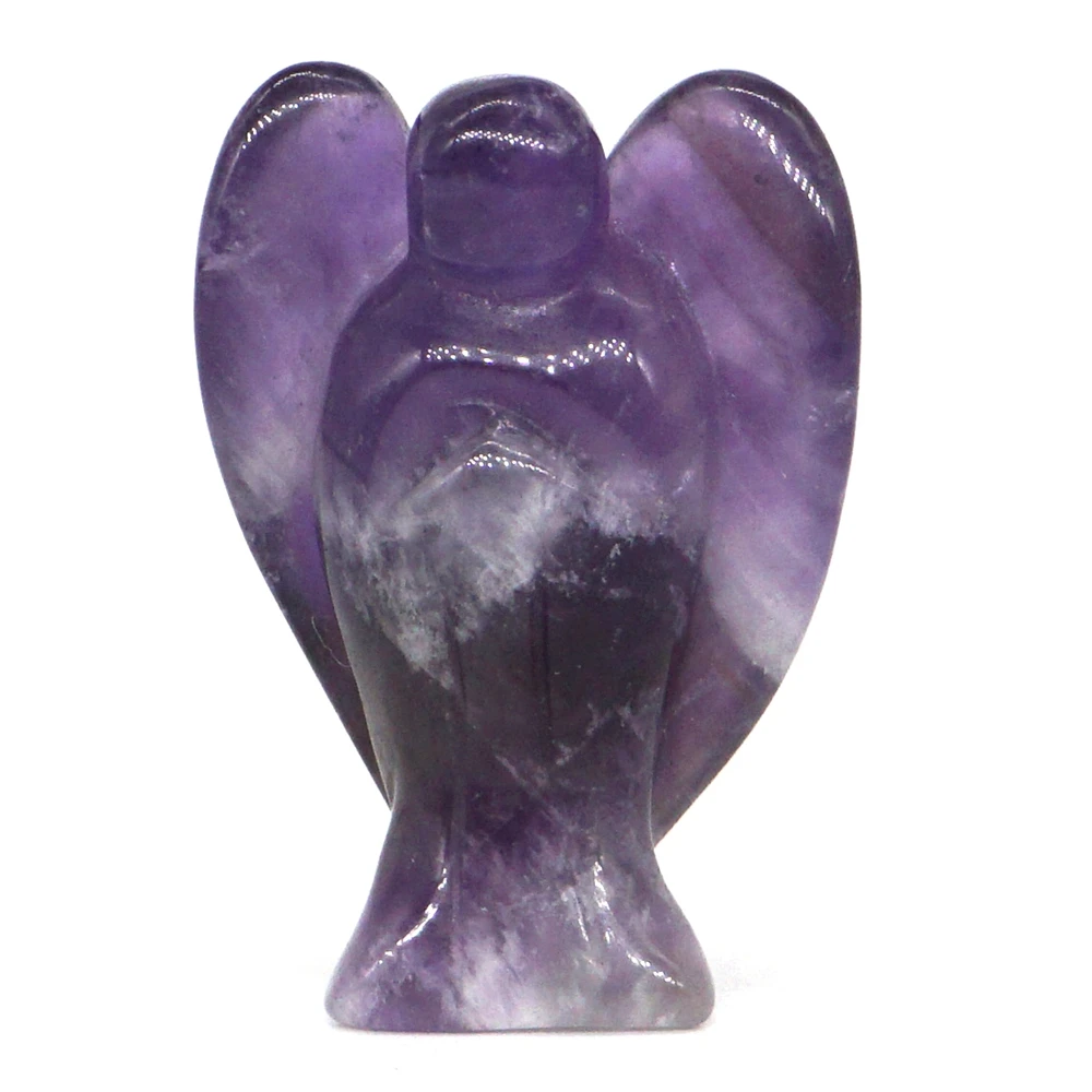 Angel Figurine Stone Carved Crafts Natural Gemstone Decor Crystal Healing Reiki Quartz Room Decoration Birthday Gifts1.5\