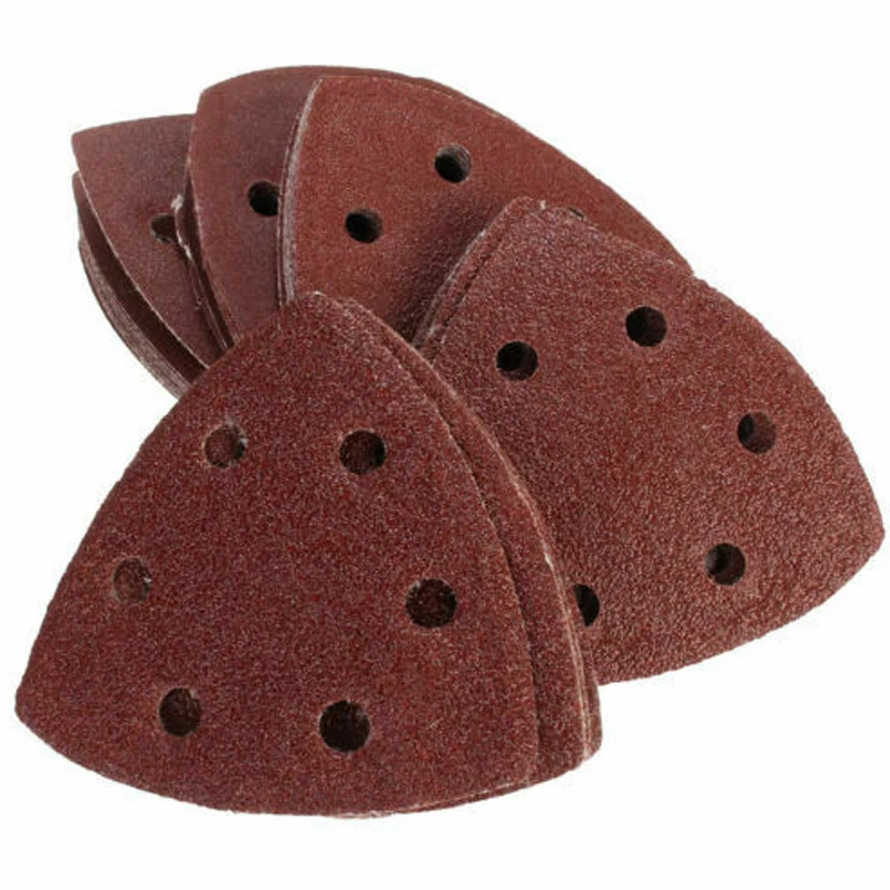 50Pcs Sanding Disc 40-180 Grit 6 Holes 90mm Triangle Delta Sanding Paper Hook Loop Sandpaper Disc Abrasive Tools