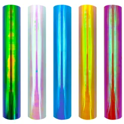 Holographic Iridescent Heat Transfer Vinyl Iron-on HTV Printing Clothing for cut DIY Christmas Decor 30*25cm/50cm