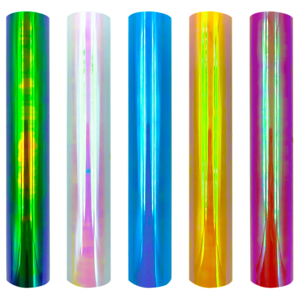 Holograficzny opalizujący winyl termotransferowy naprasowanki HTV odzież z nadrukiem do wycinania DIY dekoracje świąteczne 30*25cm/50cm