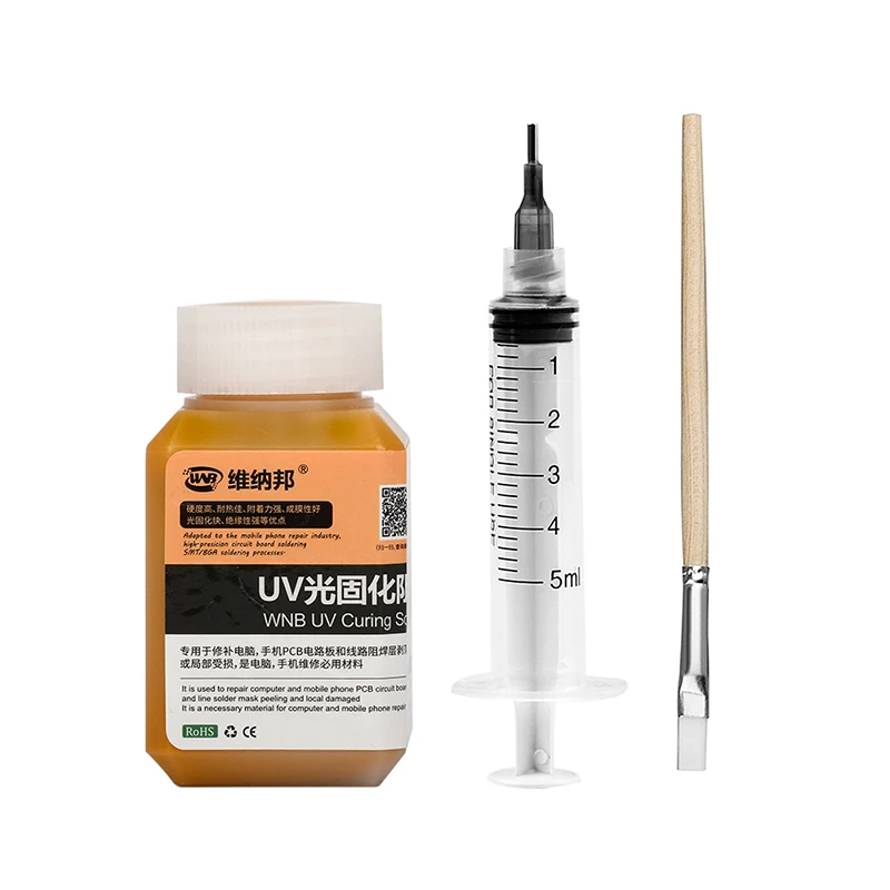 100 g 4-in-1 UV-härtende BGA PCB-Lötmaske Tinte Grün/Schwarz/Blau/Rot/Gelb/Weiß Schweißölfarbe Verhindert korrosive Arcing