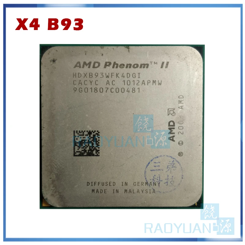 AMD Phenom II X4 B93 2.8 GHz Quad-Core CPU Processor HDXB93WFK4DGM Socket AM3