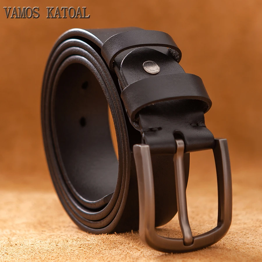 

VAMOS KATOAL Brand 100% genuine leather men's pin buckle luxury men's belt men's leather belt business necessary belt