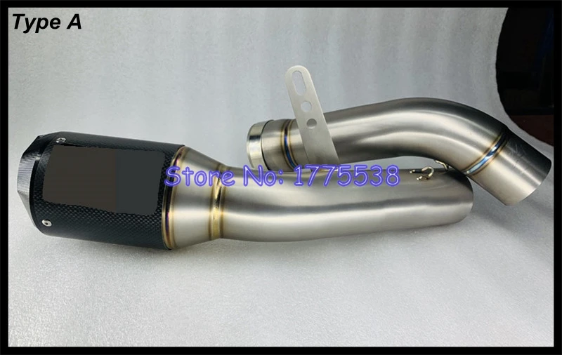 Titanium Alloy for Kawasaki Z900 2012-2021 Motorcycle Exhaust Muffler Slip-on with Carbon Fiber Exhaust Muffler Middle Link Pipe