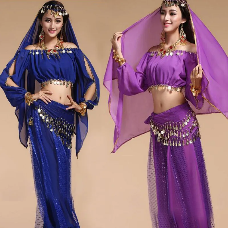 4pcs/set 2020 Új Árufelhozatal sexi Keleti pocit Tánc suits számára Nők Tánc Gyakorló bellydance Kellékek Design számára Nők