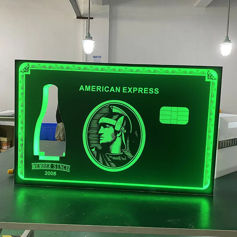 LED دولار أسود بطاقة بالر اكسبرس الشمبانيا مقدم الأمريكية اكسبرس Amex زجاجة عرض للنادي الليلي كرنفال ليلة