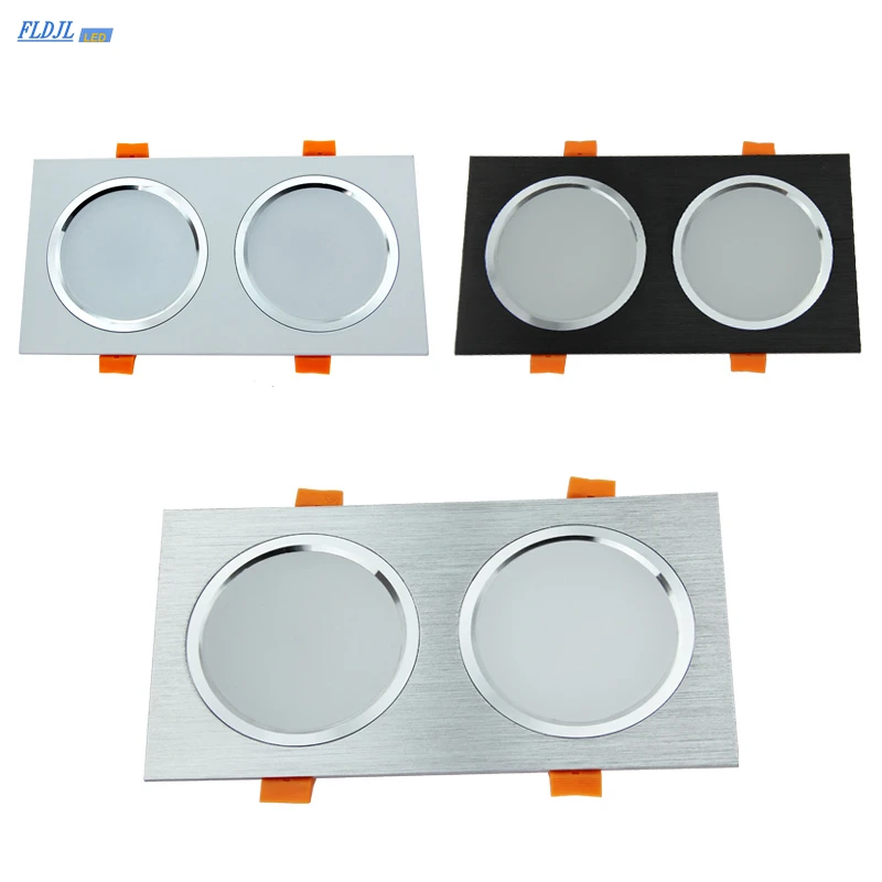 LED Downlights 12W 16W 20W AC85-265V Square Silver Black White LED Ceiling Lamp Down Light for Kitchen Home Indoor Lighting