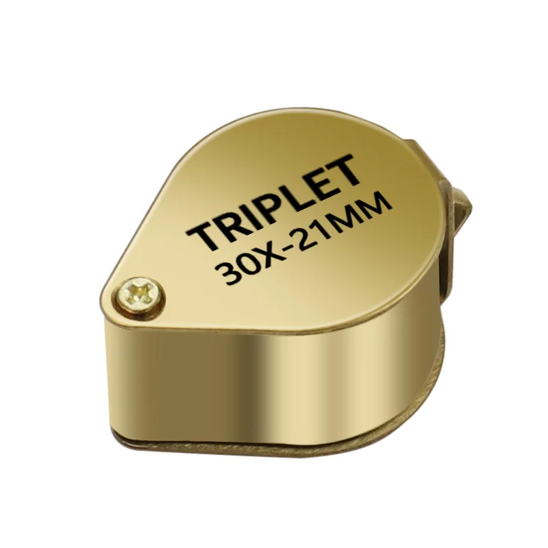 Imagem -05 - Portátil Mini Lupa Dobrável Lupa Jewllery Lupa Tamanho do Bolso Adorável Jujlery Lupa de Vidro Metal Dourado 30x
