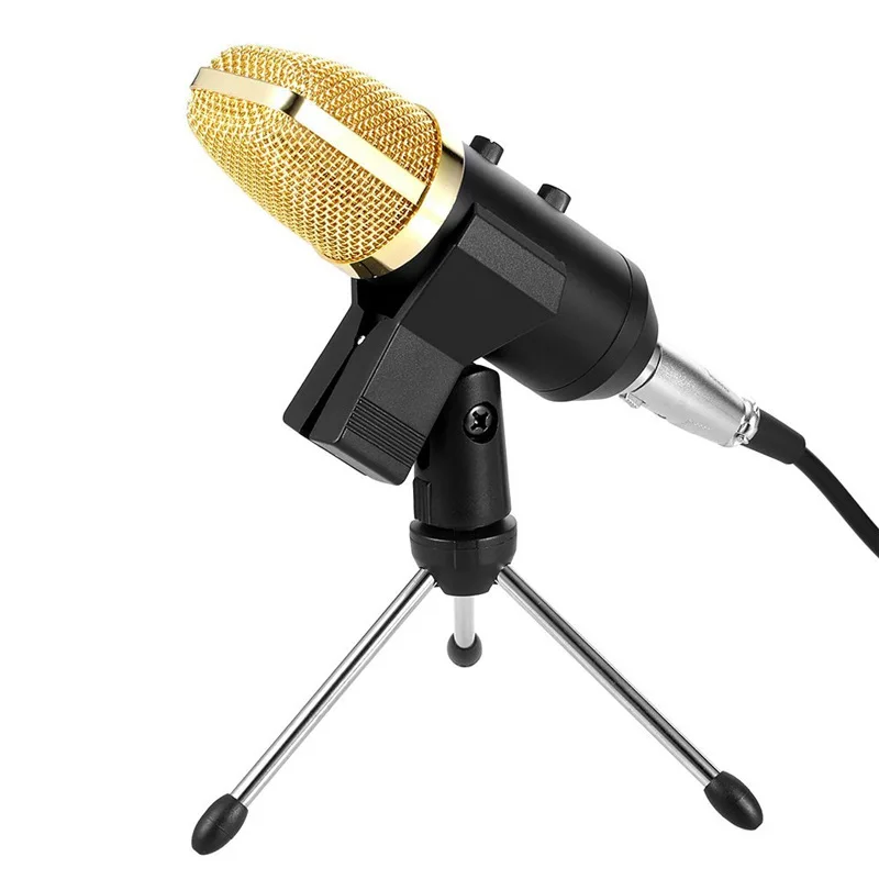 

MK -F100TL Wired Microphone USB Condenser Sound Recording Mic with Stand for Chatting Singing Karaoke Laptop Skype