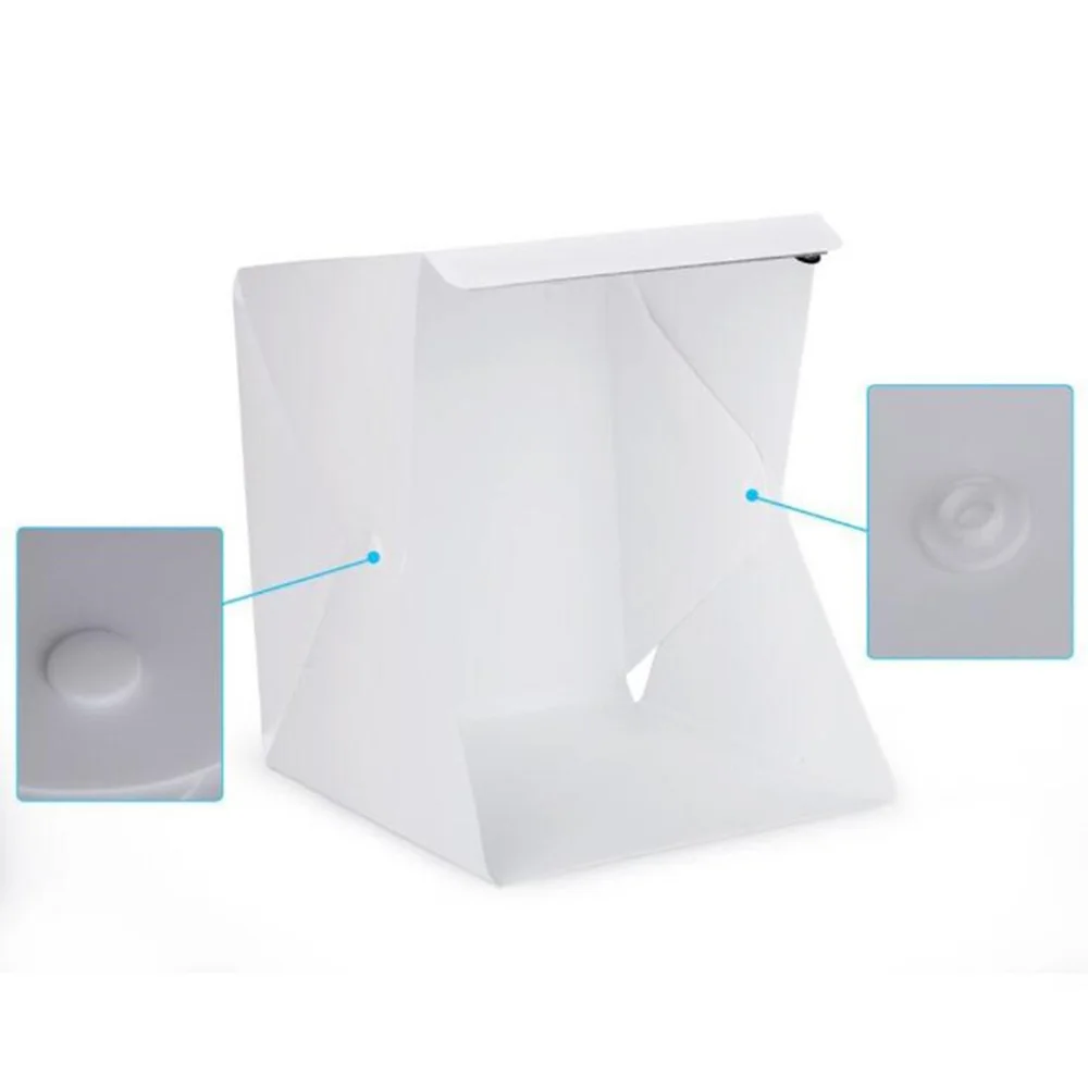 Boîte de studio photo, mini boîte à lumière pliable avec anneau lumineux, kit de tente de photographie portable pour shooting 12 couleurs de fonds, boîte lumineuse USB pour téléphone - Chine Photo