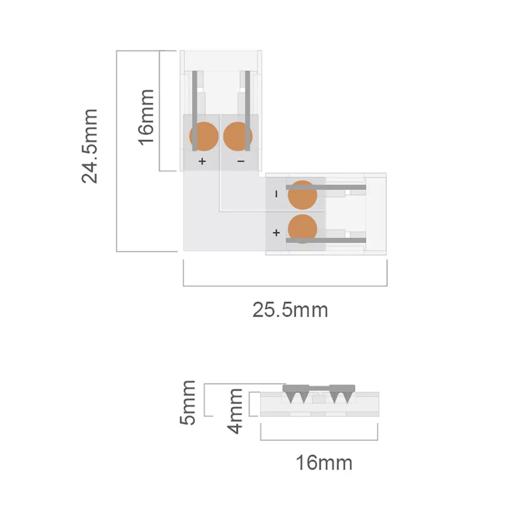 Fast LED Strip Connector Joint Corner Cable COB Strip 8mm 10mm FOB Lights Diode Tape Ribbon Solderless Easy Connecting