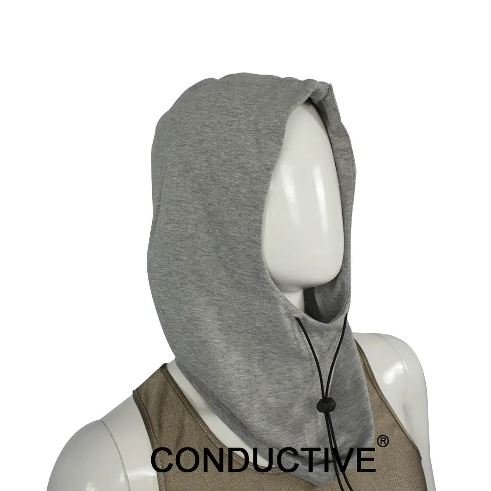 BLOCK EMF Protection gray Hat Hood Anti Radiation Fabric EMI and RF Shielding sliver hat