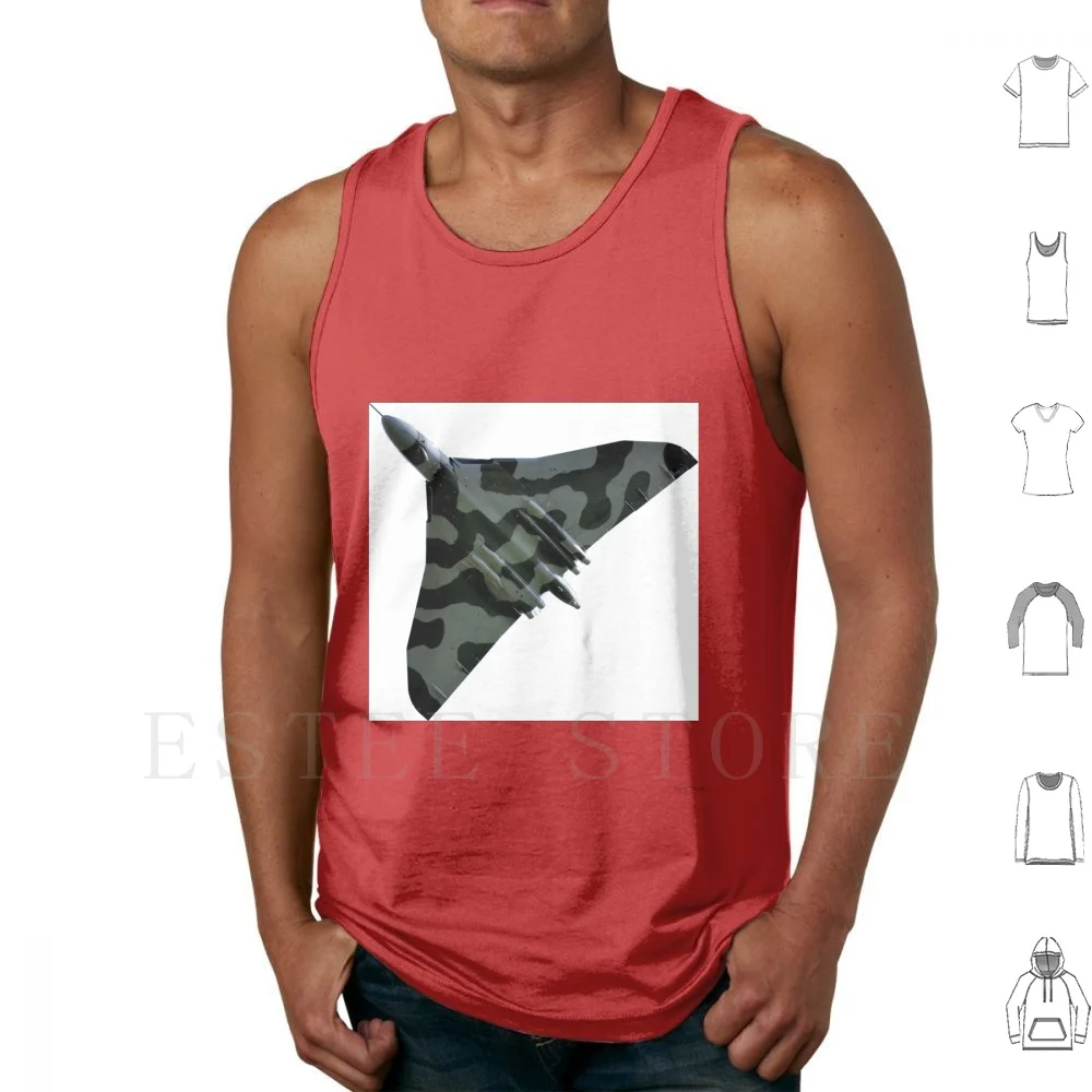 Avroe Vulcan Tank Tops Vest Cotton Vulcan Bomber V Force Raf Airforce Xm Delta Wing Laptop Phone Hydro Cases Cool