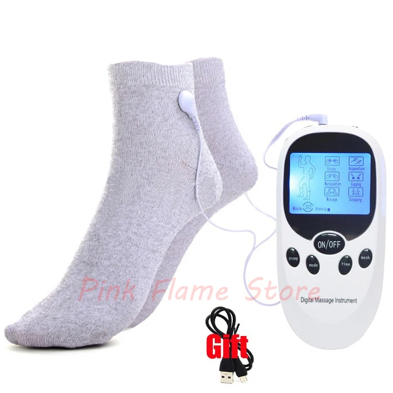 Electro Shock Conductive Fiber ถุงเท้านวด/อวัยวะเพศชายแหวน/ถุงมือไฟฟ้า Pulse Anal Breast Penis Stimulator SM Sex Toy สำหรับคู่