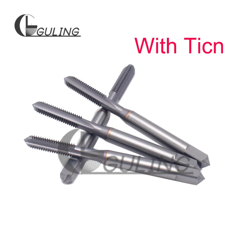 Metric With Ticn Tungsten Steel Straight Groove Tap M2 M2.5 M3 M4 M5 M6 M8 M10 M12 Machine Screw Thread Taps For HRC 55° - 62°