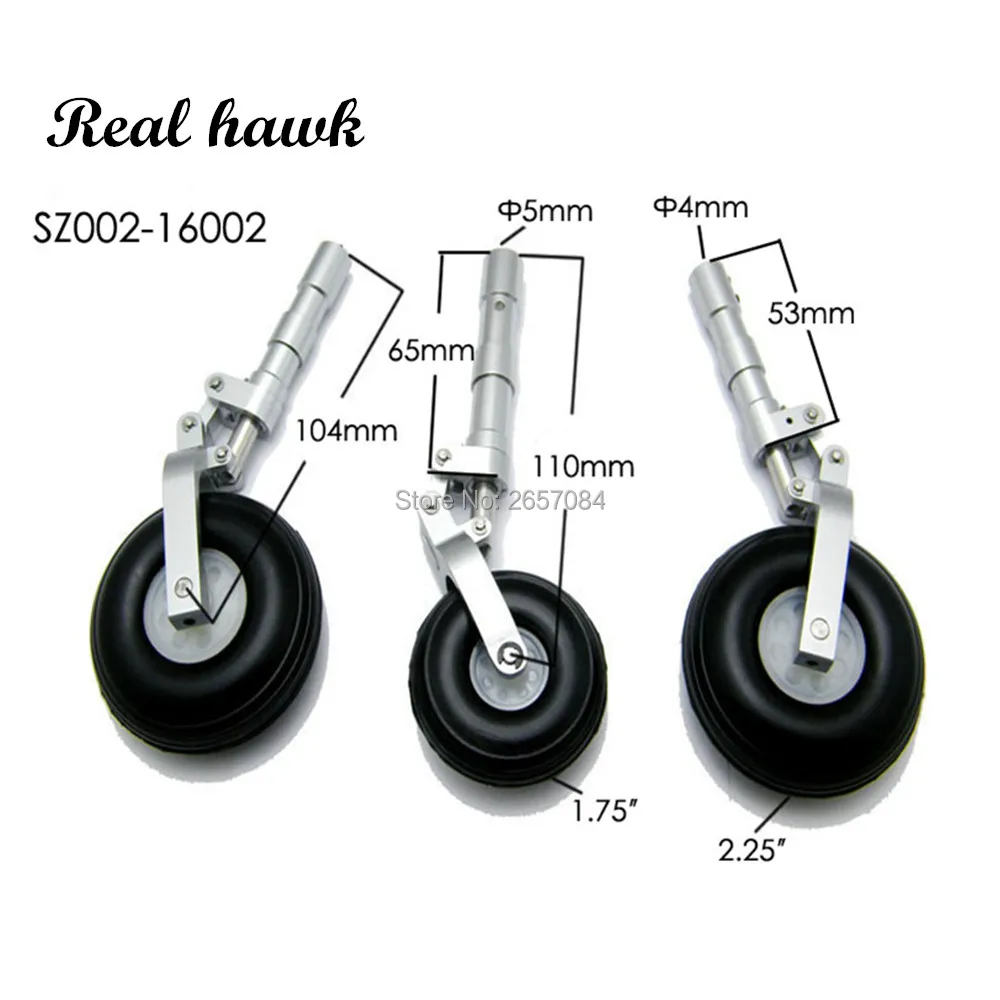 3-piece Set Aluminium Alloy Anti-Vibration Landing Gear For Scale RC Airplane Shock Absorbing aircraft model parts