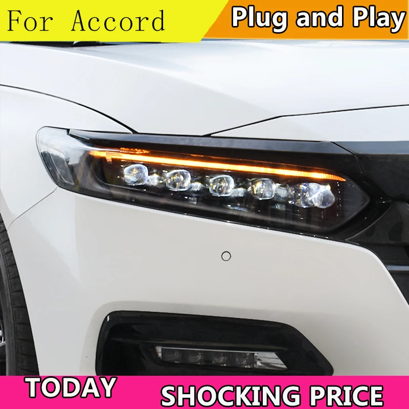 

Car Styling For Honda 2018-2019 Accord headlights For Accord 10 10th head lamp led DRL front ALL LED headlight