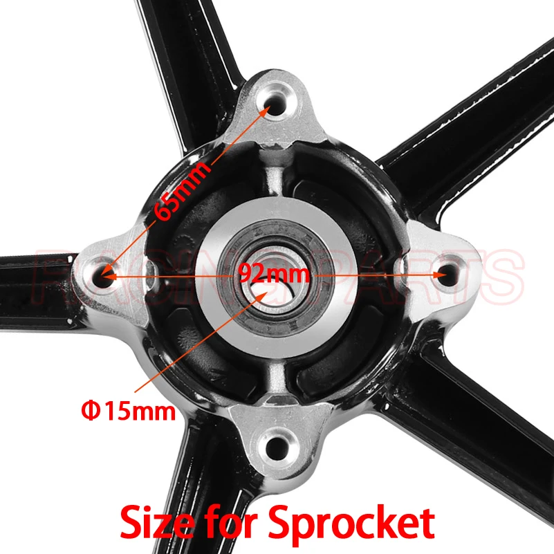 12inch Front 2.50-12 and Rear 3.00-12 4 fitting hole Rims Refitting for Dirt bike Pit Bike Vacuum Wheel