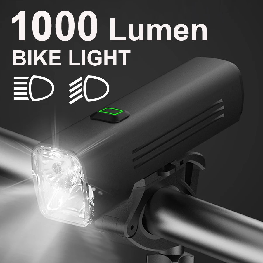 NEWBOLER 1000 Lumen Bike Light Set USB High/Low Beam MTB Bicycle  Lamp Headlight LED Cycling Flashlight Lantern Bike Accessories