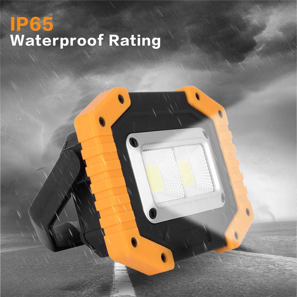 50W Led Portable Lampu Sorot 5000LM Kuat 2COB Lampu Kerja Luar Ruangan Lampu Isi Ulang untuk Berkemah Lampe Tenda Torch Lentera