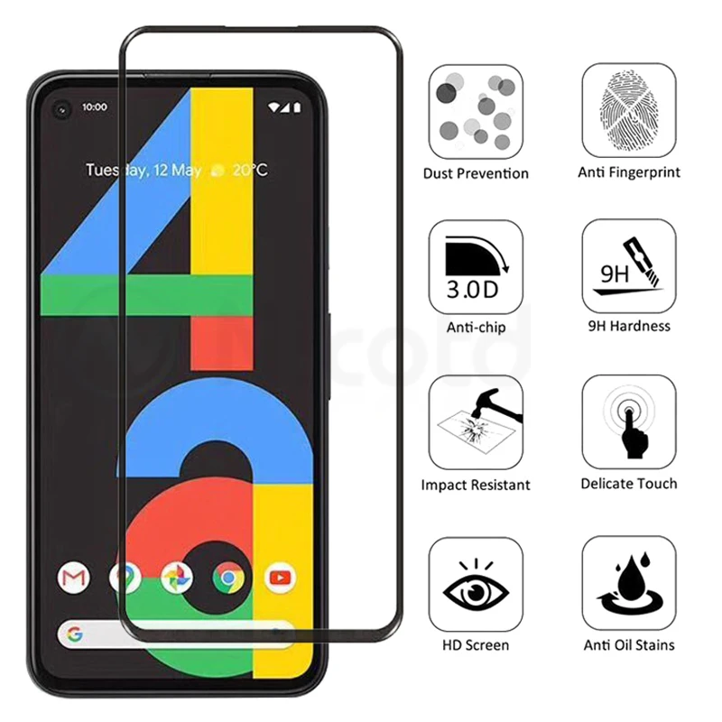 3 Pieces Full Cover Tempered Glass For Google Pixel 4a 5g 3a Pixel 1 2 3 4 5 Screen Protector For Google Pixel 4 3a 2 XL Glass