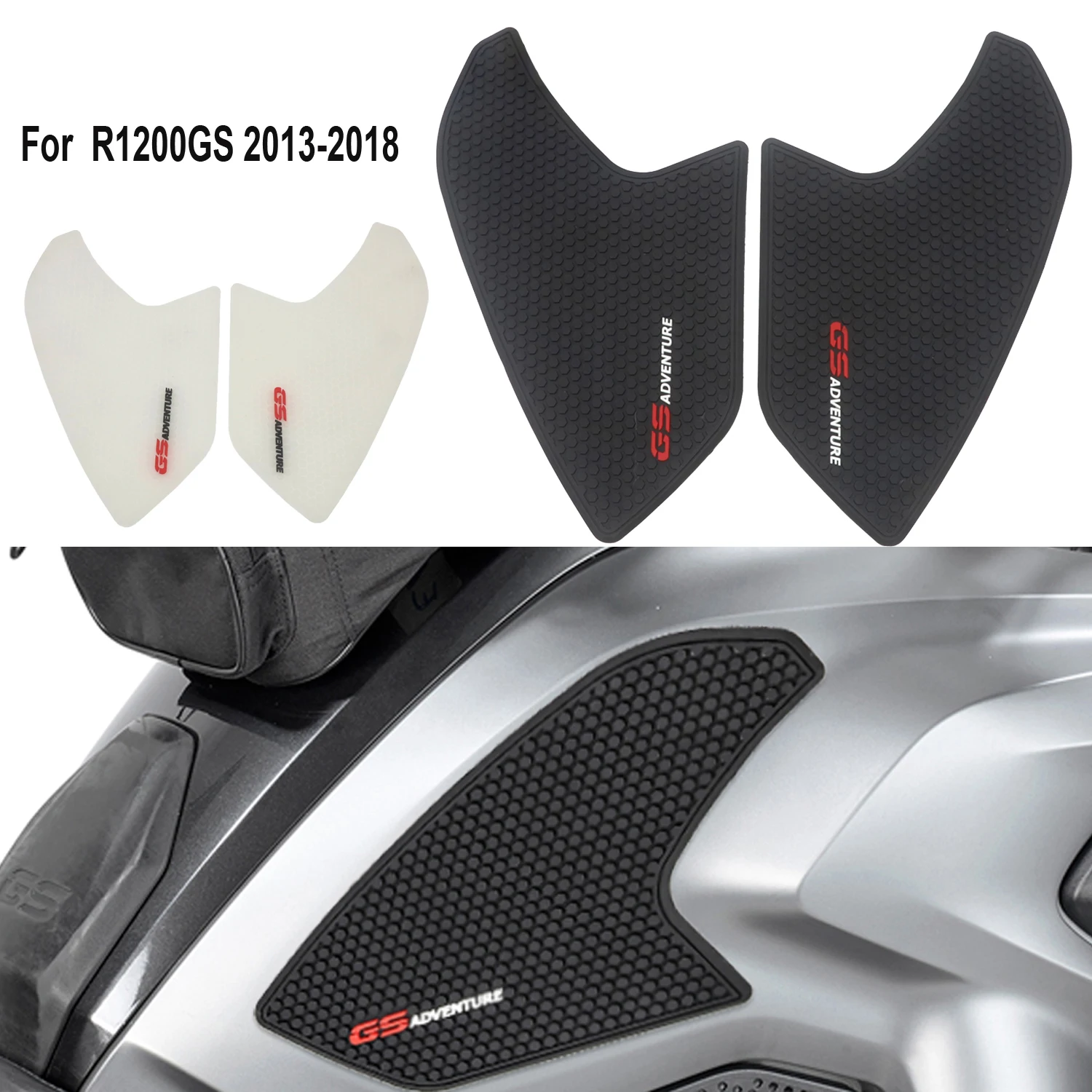 

Motorcycle Non-slip Side Fuel Tank Stickers Waterproof Pad Rubber Sticker For BMW R1200GS R 1200 GS LC 2013 - 2018 2017 2016